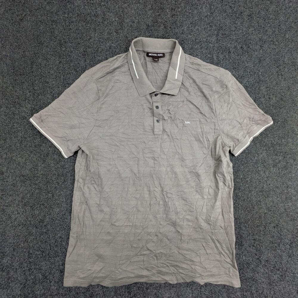Michael Kors Polo Shirt XL Light Grey Golf Short Sleeve Collared Sports Top